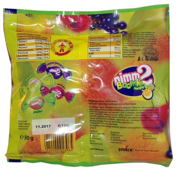 nimm2 Boomki Acid. Soluble shooting balls juice fortified with vitamins 90 g - Afbeelding 2